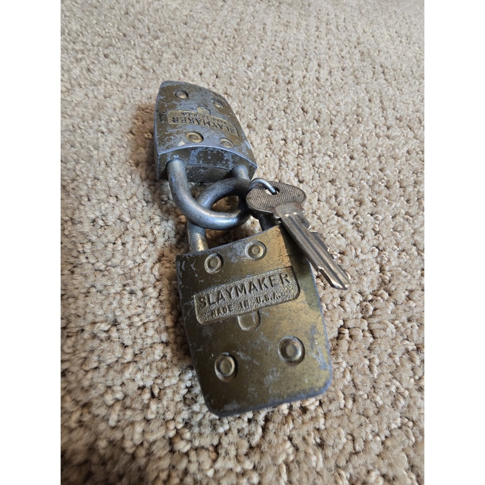 Vintage Slaymaker Padlock Set Of 2 Work With Original Keys Made USA Zinc Alloy